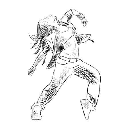 Hip-hop Woman Dancer Vector Contour Colorful Sketch Isolated On White Background Royalty Free Cliparts, Vectors, And Stock Illustration. Image 63372922. Dance Art Drawing, Danse Hip Hop, Sports Design Layout, Hip Hop Women, Layout Design Inspiration, Sport Illustration, Vector Sketch, Discreet Tattoos, Sketchbook Ideas