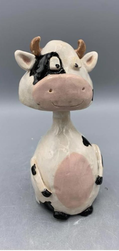 Ceramic Bobble Heads Clay, Clay Bobble Heads Pinch Pots, Ceramic Bobble Heads, Clay Bobble Heads, Pinch Pot Animals, Cow Clay, Ceramic Dogs, Clay Pinch Pots, Clay Projects For Kids