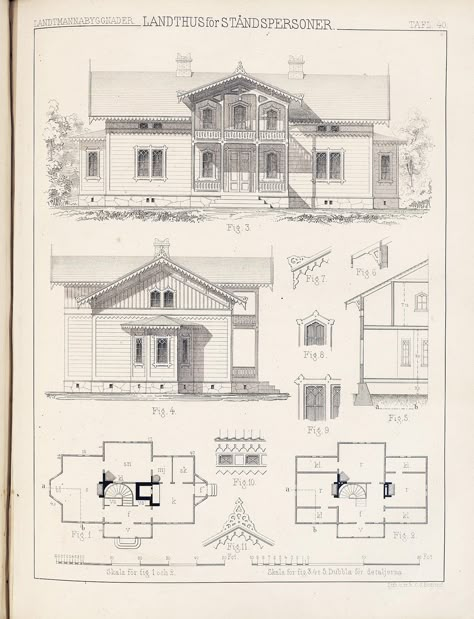 Swedish House Plans, Victorian Gingerbread House, Folk Victorian House, Cottage Floor Plan, Swedish Architecture, New England House, Norwegian House, Simple Floor Plans, Scandinavian Cottage