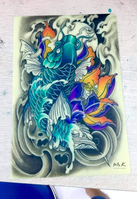 Lucky Fish Tattoo, Tattoo Designs Japanese, Dragon Tattoo Images, Koi Dragon Tattoo, Carp Tattoo, Japanese Koi Fish Tattoo, Koi Tattoo Sleeve, Traditional Japanese Tattoo Designs, Bio Organic Tattoo