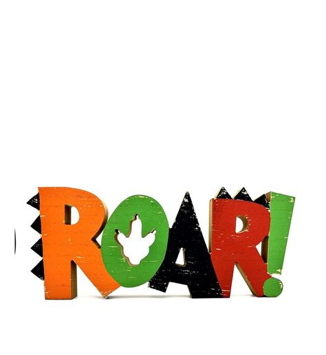 ROAR Dinosaur Roar Wood Sign Roar For Four, Signs For Dinosaur Party, Roar Means I Love You In Dinosaur Sign, Dinosaur Wood Sign, Dinosaur Letters Wooden, Dinosaur Decor Bedroom, Dinosaur Nursery Decor, Dinosaur Bedroom, Dinosaur Birthday Party Decorations