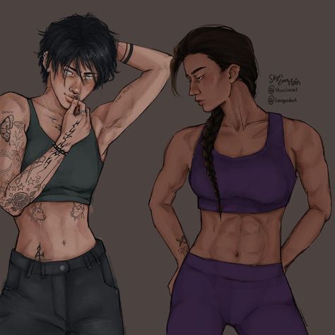 Reyna And Thalia Fan Art, Theyna Ship Art, Thalia Grace And Reyna, Thalia Grace Fan Art, Blood Of Olympus Fan Art, Thalia X Luke, Thalia X Reyna Fan Art, Thalia And Percy, Theyna Fanart