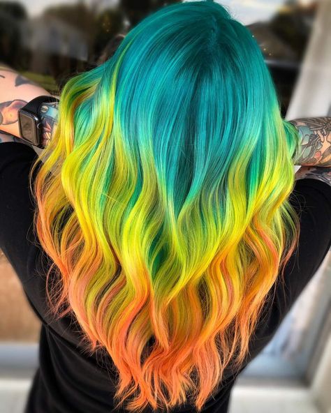 Vivid Hair Color Ideas, Hip Hairstyles, Turquoise Hair Color, Neon Hair Color, Haircolor Ideas, Pulp Riot Hair Color, Hair Dye Ideas, Vivid Hair Color, Hair Color Unique