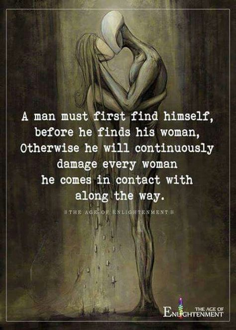 damage his woman #man must find himself #before Soul Mate Love, Soulmate Quotes, The Message, Spiritual Healing, Lessons Learned, True Words, Meaningful Quotes, Relationship Quotes, Words Quotes