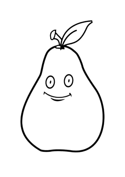 Pear Character, Hearts Paper Crafts, Black And White Outline, Diy Crafts Love, Creative Corner, Pear Shape, A Smile, Pear, Coloring Pages