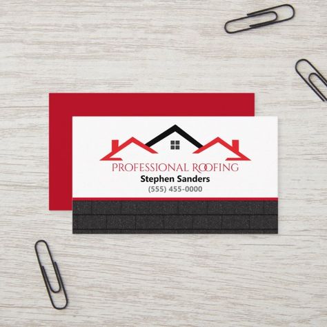 Roofing Business Cards, Roofing Business, Company Business Cards, Modern Business Cards, Professional Business Cards, Construction Company, Cartoon Design, Zazzle Invitations, Artwork Design