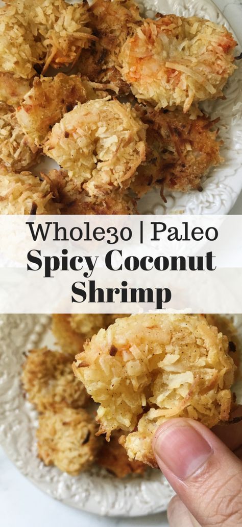 Spicy Coconut Shrimp (Whole30, Paleo) - a dash of dolly Whole 30 Diet, Recipe 30, Paleo Whole 30, Paleo Dinner, Coconut Shrimp, Whole 30 Recipes, Whole 30, Yummy Appetizers, Gluten Free Dairy Free