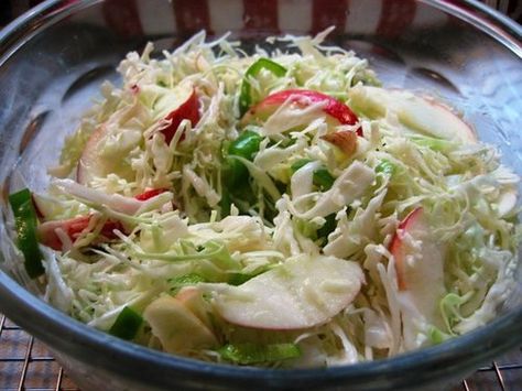 Jalapeño-Apple Slaw with Honey Lime Vinaigrette.  I made this tonight with Chicken and Sour Cream Enchiladas and Rice with Cilantro and Peas.  Very good!  Hubby doesn't like mayonnaise based salads so it went over well with him. Honey Lime Vinaigrette, Prime Rib Dinner, Pulled Pork Sandwiches, Pork Sandwiches, Apple Slaw, Vinaigrette Recipe, Lime Vinaigrette, Slaw Recipes, Vinaigrette Recipes