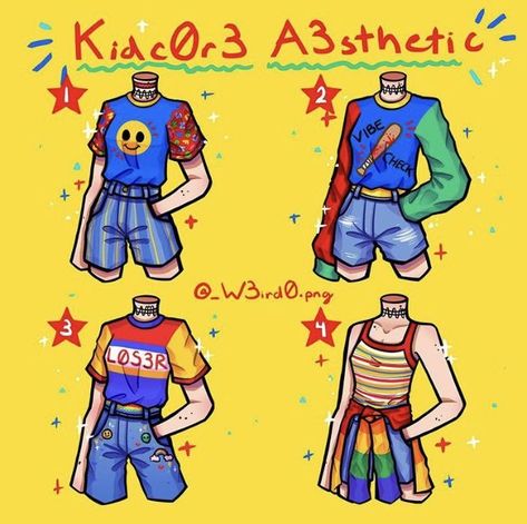 Art Kid Aesthetic, Kid Aesthetic, Kidcore Art, Art Outfits, Clothing Design Sketches, Drawing Anime Clothes, Small Drawings, Fashion Design Drawings, Fashion Design Sketches