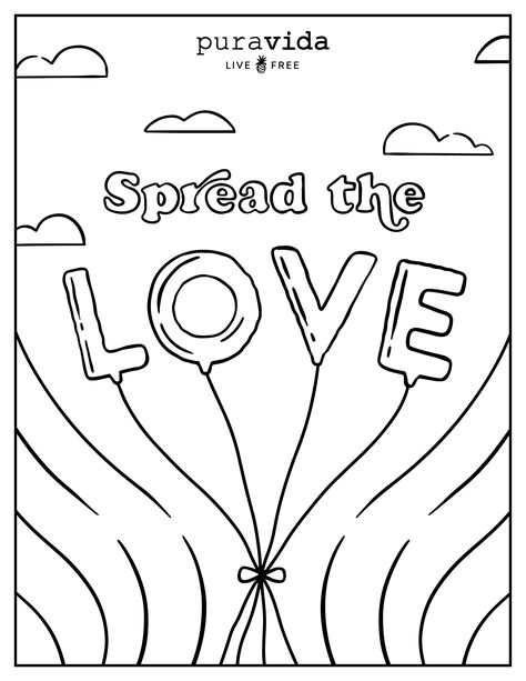 Pura Vida Coloring Pages, Free Coloring Pages For Kids, Pride Quotes, Bracelet Styles, Valentines Day Coloring Page, Love Coloring Pages, Quote Coloring Pages, Valentines Day Coloring, Pride Collection