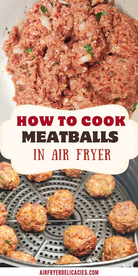 Crispy, golden-brown air fryer meatballs served with marinara sauce, ready to eat. Air Fry Meatballs, Meatballs In Air Fryer, Air Fryer Meatballs Recipe, Meatballs In The Air Fryer, Air Fryer Meatballs, Pasta Seasoning, Fried Meatballs, Spaghetti Dinner, How To Cook Meatballs