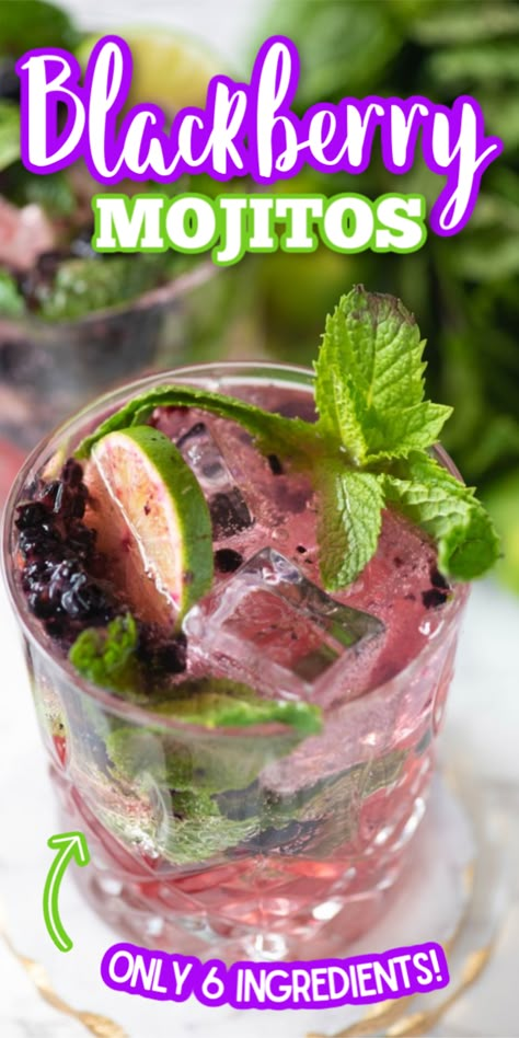 If you like the Starbucks mocktail, you are going to LOVE this Blackberry Mojito cocktail recipe! Whether you're making a pitcher or just one for yourself, this will be one of your favorite refreshing summer drinks! #easysummercocktails #refreshingcocktails #blackberrymojitococktail #gogogogourmet via @gogogogourmet Blackberry Mojito Recipe, Blackberry Mojito, Mojito Recept, Mojito Cocktail, Mojito Recipe, Fancy Drinks, Alcohol Drink Recipes, Alcohol Recipes, Limes