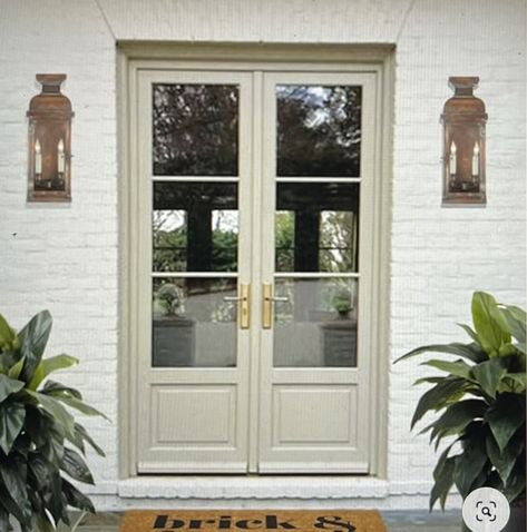 French Front Doors, Paint Combinations, Double Front Doors, Front House, Small Front Porches, House Front Door, Front Entry Doors, Small Porches, Front Porch Ideas