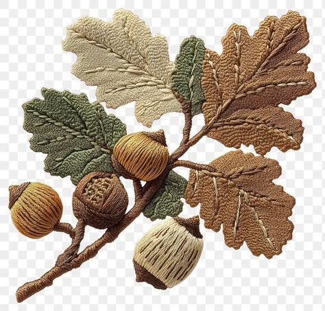 Acorn Pattern, Leaves Art, Fabric Art, Free Png, Free Image, Cross Stitch Embroidery, Free Images, Cross Stitch, Textiles