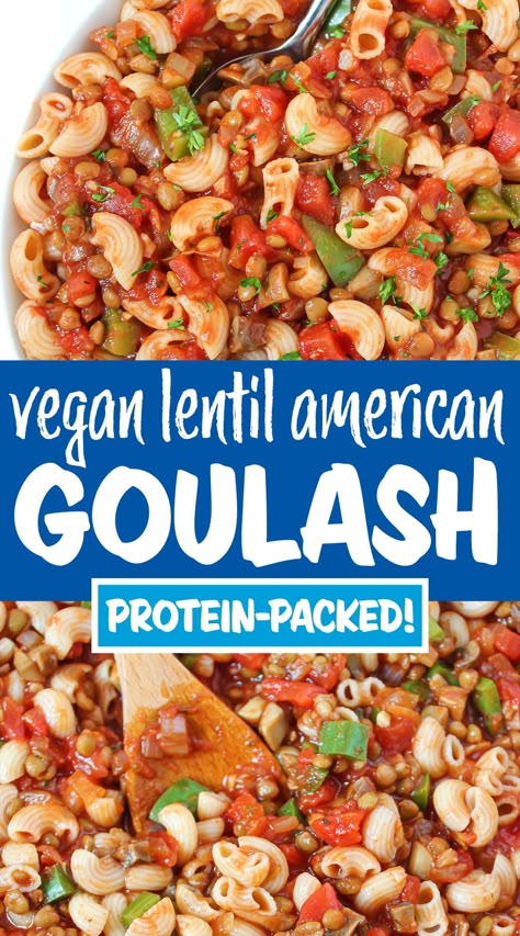 Vegetarian Goulash Recipes, Vegan Goulash Recipes, Lentil Goulash, Veggie Goulash, Goulash American, Vegetarian Goulash, Vegan Stews, Vegan Goulash, Garden Grazer