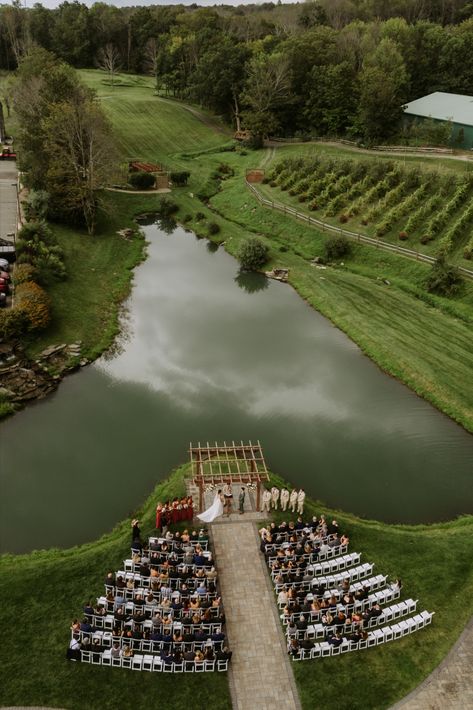 Bear Brook Valley, Bear Brook Valley Wedding, Vineyard Wedding Photos, Dock Architecture, Pond Wedding Ceremony, Connection Photography, Vineyard Wedding Inspiration, Pond Wedding, Bridge Wedding