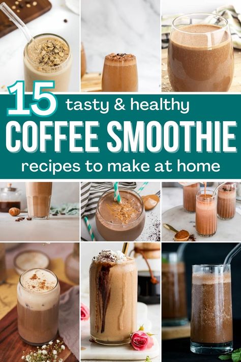 Healthy Coffee Smoothie, Healthy Coffee Smoothie Recipes, Mocha Smoothie Recipes, Smoothie King Recipes, Coffee Smoothie Healthy, Healthy Coffee Drinks, Coffee Breakfast Smoothie, Morning Smoothie Recipes, Coffee Protein Smoothie