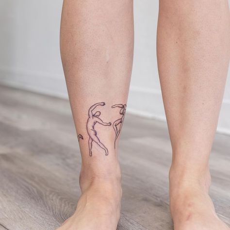 Henri Matisse Dance Tattoo, Minimal Dance Tattoo, Matisse Dance Tattoo, The Dance Tattoo, Matisse Tattoo, Henri Matisse Dance, Nova Tattoo, Dancer Tattoo, Dance Tattoo