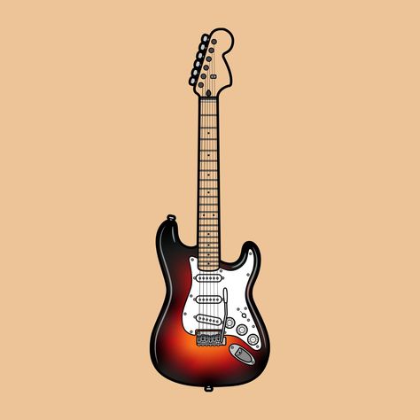 Sunburst Fender Stratocaster Guitar Print . Check out this print and many more via the links on our profile or at www.wearewildeprints.com . . . #sunburst #sunburstfender #fender #fenderguitars #fenderguitar #giftideas #giftsforguitarists #giftformusician #electricguitar #guitarposter #printables #musicroomdecor #printathome #lastminutegifts #wallart #guitarwallart #illustration #illustrator #graphicdesign Fender Stratocaster Wallpaper, Fender Guitars Stratocaster, Guitar Print, Guitar Wall Art, Guitar Posters, Stratocaster Guitar, Music Room Decor, Fender Guitar, Guitar Stuff