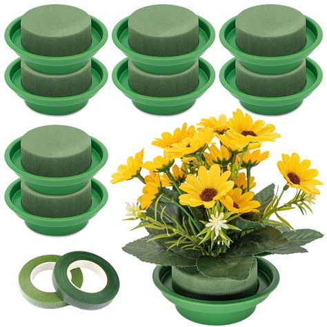 Exclusive Offers Await! Welcome to our stores! Satisfaction is what we guarantee. 8Pcs Floral Foam Rounds in Bowls Green DIY Flower Arrangement Kit Wet Floral Foam for Wedding Aisle Flowers Fresh Garden Home and Artificial Flower Arrangements Party Decoration Product Overview Features: This round flower arrangement foam bowl are wonderful foundations for beautiful arrangements to wedding party decors, table centerpieces, flower baskets and various other flower decorations. Our DIY flower arrangement kit is ideal to serve as a gift to your friends, family members, neighbors and other people who enjoy floral arrangement and crafts making, showing your love and support. Specifications: Main color: green Size: Green round floral foam:1.8inch/4.5cm in depth,3inch/7.5cm in diameter Bowl:1.8inch/ Flower Arrangements Party, Wedding Aisle Flowers, Diy Flower Arrangement, Green Diy, Aisle Flowers, Foam Packaging, Flower Baskets, Round Flower, Floral Tape