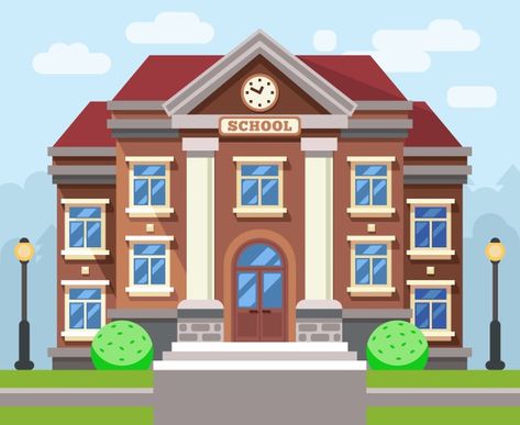 College Illustration, University Building, Building Vector, House Cartoon, School List, Trade School, Education School, School Opening, School Study