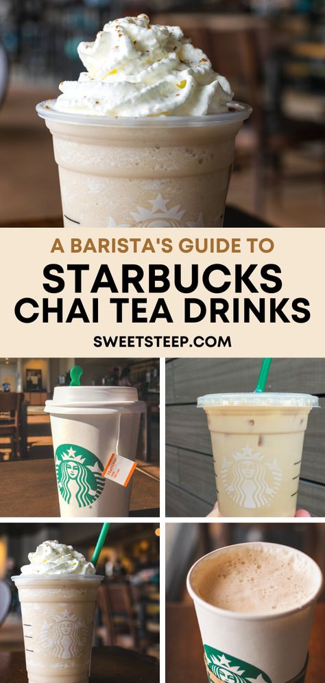 Chi Tea Latte Iced Starbucks, Chia Starbucks Drinks, Best Starbucks Chai Drinks, Starbucks Drinks With Chai, Chai Frappuccino Starbucks, Chia Tea Starbucks Drinks, Vanilla Chia Tea Latte Recipe, Chi Latte Starbucks, Chai Tea Recipe Starbucks