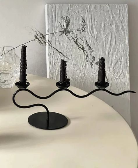 Gaston Candelabra - Vintage Home Décor Three Candle Holder, Candle Display, Vintage Candlestick Holders, Tall Candlesticks, Iron Candlesticks, Three Candles, Candle Displays, Vintage Candlesticks, Office Desk Decor