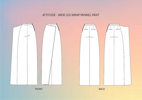 Sewing Pattern Wrap Panel Pants Wide Leg, Skants Beginner Friendly - Etsy Wide Leg Pants Sewing Pattern Free, Wrap Pants Pattern, Panel Pants, Wide Leg Pants Pattern, Trouser Pattern, Wrap Pants, Pants Sewing Pattern, Sewing Design, Pants Wide Leg