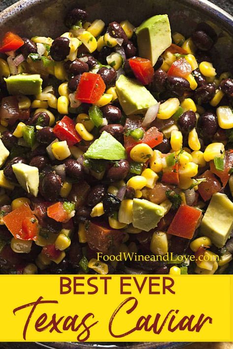 The Best Ever Texas Caviar #appetizer #recipe #easy #glutenfree #healthy #party #vegan #vegetarian #mediterraneandiet #weightwatchers Texas Caviar Recipe, Caviar Appetizers, Texas Caviar, Caviar Recipes, Healthy Appetizer Recipes, Easy Appetizers, Fall Vegetables, Pea Recipes, Tex Mex Recipes