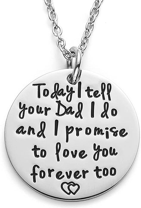 Amazon.com: Wedding Gifts For Stepdaughter Today I tell your dad I do I promise to love you forever too Necklaces Stepmother Bonus Daughter Gift Girl Stainless Steel Necklace In Girls Jewelry : Clothing, Shoes & Jewelry Gifts For Step Daughter, Bonus Daughter, Jewelry Clothing, Step Daughter, Wedding 2025, Moody Wedding, Mom Wedding, Step Kids, Bridesmaid Proposal Gifts