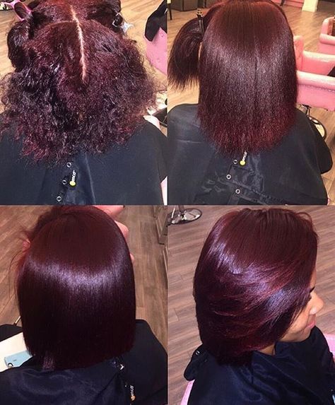 Pintrest: @quinnno Simple Hairstyles Short Hair, Cute Easy Simple Hairstyles, Burgandy Hair Color, Easy Simple Hairstyles, Dark Skin Black Women, Burgandy Hair, Hair Color For Dark Skin, Silk Press Natural Hair, Twisted Hair