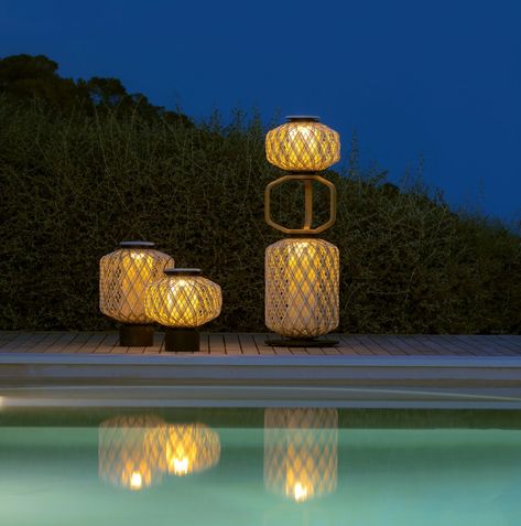 Shopping for Portable Lamps - The New York Times Rechargeable Lamp, Outdoor Floor Lamps, Luminaire Design, Portable Lamps, Hanging Lanterns, Garden Lamps, Outdoor Flooring, Wood Accents, Landscape Lighting