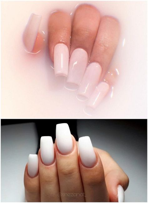 tendance manucure laiteuse milky nails milk bath nails déco ongles moderne Milk Bath Manicure, Milk Bath Nails, Bath Nails, Milky Nails, Ongles Nails, Milk Bath, Pretty Nails, Nail Colors, Art Ideas