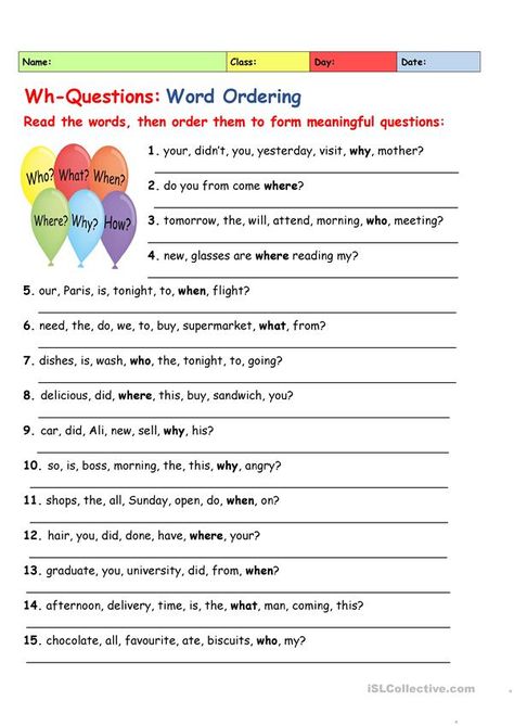 Free Printable Multiplication Worksheets, Weather Worksheets, Word Order, Nouns Worksheet, 1st Grade Writing, English Exercises, English File, Verb Worksheets, Grammar Practice