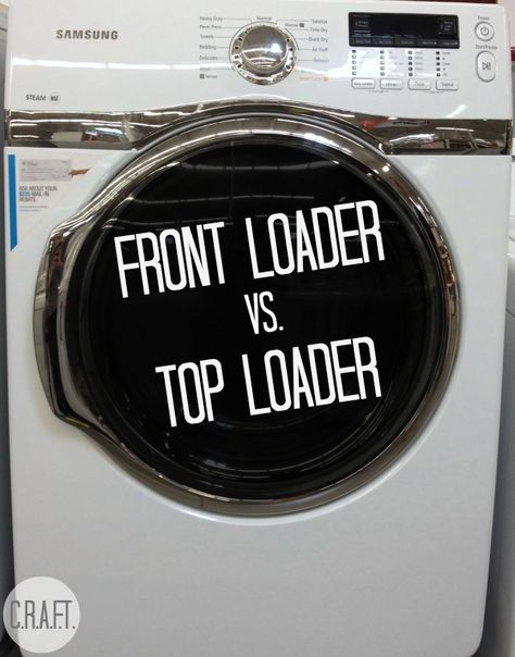 Washing Machine comparison. Jamie Dorobek {C.R.A.F.T.} • 5 hours ago The pros and cons of front loaders and top loaders! (via @thecraftblog ) Laundry Room Top Loaders, Top Loader Washing Machine, Top Loader Laundry Room, Laundry Room/mud Room, T 1000, Basement Inspiration, Laundry Tips, Top Load Washing Machine, Clean Washing Machine