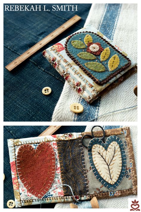 "Antiques are so often a source of inspiration for me, as many of you who follow me know. They are a treasure trove of ingenuity and creativity. Not surprisingly, some of my latest patterns come from ideas of old with my own interpretive take. This week I want to share some of the inspiration behind the Sewing Book & Needle Book Set patterns..." Wool Needle Book, Needle Book Ideas, Wool Sewing Projects, Needlebooks Ideas, Needle Books Pattern Ideas, Needle Book Pattern Free, Diy Needle Book, Felt Needle Book, Sewing Tools Organizer