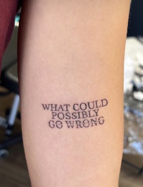 What Could Possibly Go Wrong Tattoo, Dominic Fike Tattoos Ideas, Dominic Fike Inspired Tattoos, Dominic Fike Tattoo Ideas, Sunburn Tattoo, Dominic Fike Tattoos, Babydoll Tattoo, Emo Tattoos, Lyric Tattoos