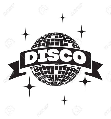 Disco Logo Design, Disco Ball Logo, Disco Quotes, Disco Banner, Disco Ball Graphic, Disco Logo, Disco Design, Sound Logo, Ball Vector