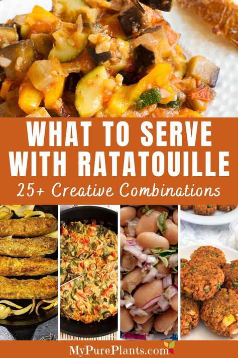 What to serve with ratatouille? 25+ different combinations - My Pure Plants Leftover Ratatouille Uses, Ratatouille Dinner Ideas, Ratatouille Side Dish, Ratatouille With Meat, What To Serve With Ratatouille, What To Eat With Ratatouille, Best Ratatouille Recipe, Ratatouille Dish, French Ratatouille Recipe