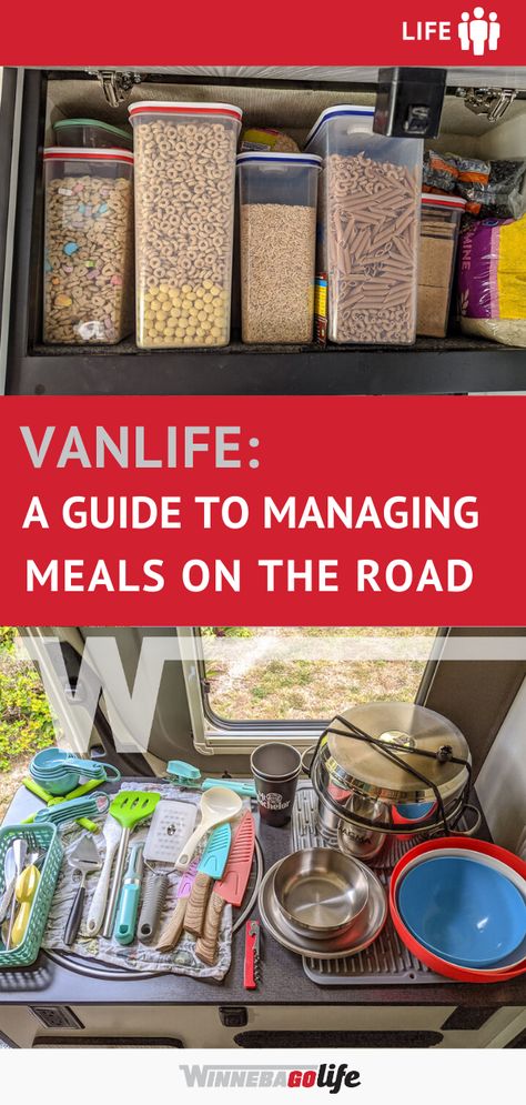 Class B Rv Storage Ideas, Van Life Recipes, Revel Van, Van Life Meals, Rv Camping Recipes, Campervan Inspiration, Rv Meals, Campervan Travel, Best Van