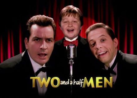 Two and a Half Men - THE ORIGINAL!   It just isn't the same without Charlie. I watch the re-runs over and over and ROTFL. This may be the only original pic on the web. Chuck Lore changed them all after Charlie was fired. John Cryer, Two Half Men, Two And Half Men, Charlie Harper, Tv Theme Songs, Two And A Half Men, Great Comedies, Charlie Sheen, Half Man