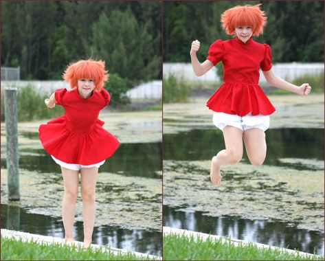 Ponyo Costumes, Ponyo Outfit, Ponyo Cosplay, Studio Ghibli Cosplay, Cliff By The Sea, Costume Carnaval, Easy Cosplay, Studio Ghibli Characters, Epic Cosplay