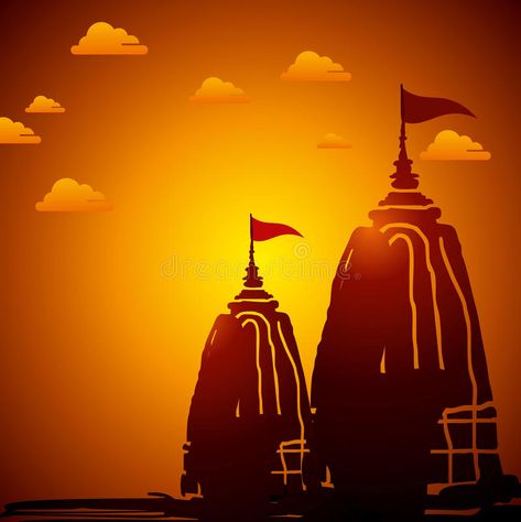 Illustration about Indian temple architecture at sunset,illustration. Illustration of hinduism, history, indian - 42614465 Hindu Temple Illustration, Temple Illustration Indian, Indian Temple Illustration, Temple Painting Indian, Sunset Vector Illustration, Temple Vector, Temple Illustration, Temple Background, Sunset Vector