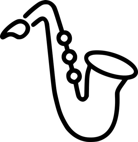 How To Draw A Saxophone, Cartoon Saxophone, Saxophone Drawing, 2024 Party, Hand Drawings, Page Borders, Stick Figures, Simple Doodles, Cute Doodles