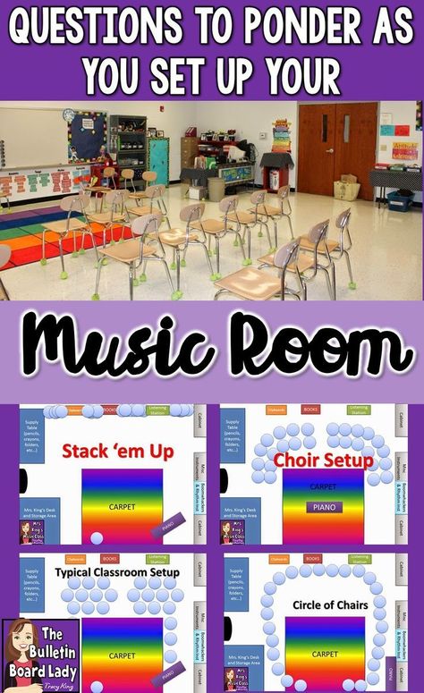 Practical tips for organizing and setting up your music room. Ideas for arranging your furniture for multiple classroom activities, DIY storage solutions, planning for transitions (singing to writing, dancing to sitting, etc…). This post is crammed full o Music Classroom Organization, Music Classroom Management, Music Room Organization, Music Room Ideas, Diy Storage Solutions, Elementary Music Room, Choir Room, General Music Classroom, Music Classroom Decor