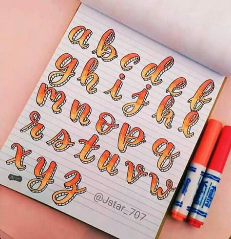 Hand Lettering Alphabet Fonts, Lettering Styles Alphabet, Book Art Projects, Lettering Guide, Faux Calligraphy, Book Cover Diy, Bullet Journal Paper, Page Borders Design, Hand Lettering Alphabet