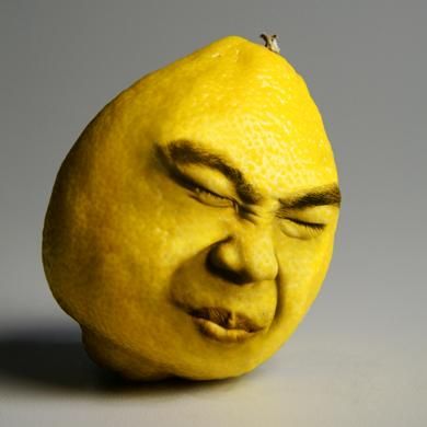 Lemon On Face, Paper Clip Art, Sour Fruit, Sculpture Projects, Plastic Art, 3d Drawings, Face Expressions, Human Face, Fruit Art