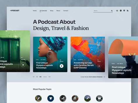 Podcast Web Design, Podcast Website Design, Podcast Layout, Magazine Website Design, Podcast Template, Myspace Layout, Podcast Design, Podcast Website, Creative Podcast