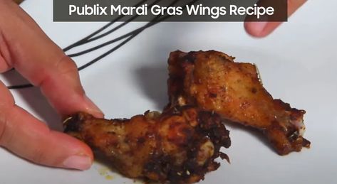 Publix Mardi Gras Wings Recipe Publix Mardi Gras Seasoning, Publix Mardi Gras Wings Recipe, Mardi Gras Wings Recipe, Mardi Gras Wings, Wings Recipe Easy, Air Fryer Recipes Meat, Recipes Meat, Kitchen Guide, Wings Recipe