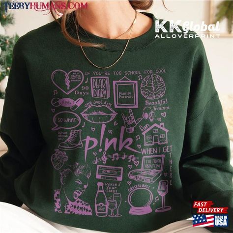 Vintage Pink Tour Tee Official P!Nk Concert Shirt Doodle Lyrics Album Song 2023 Pop Music T-Shirt 200723D1 Sweatshirt Unisex Check more at https://teebyhumans.com/product/vintage-pink-tour-tee-official-p-nk-concert-shirt-doodle-lyrics-album-song-2023-pop-music-t-shirt-200723d1-sweatshirt-unisex/ Doodle Lyrics, Shirt Doodle, Song 2023, One Last Kiss, Shirt Graphics, Pink Tour, Concert Shirts, Album Songs, Pop Music